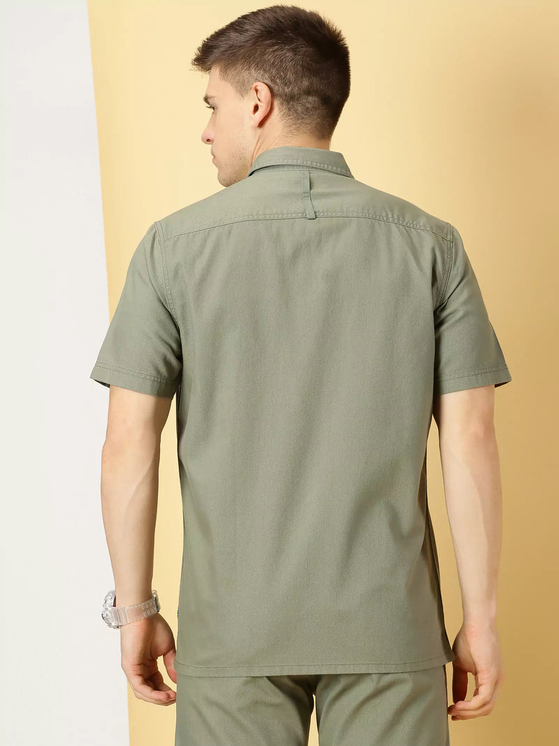 Thomas Scott Men Standard Oversized Twill Weave Pure Cotton Casual Shirt