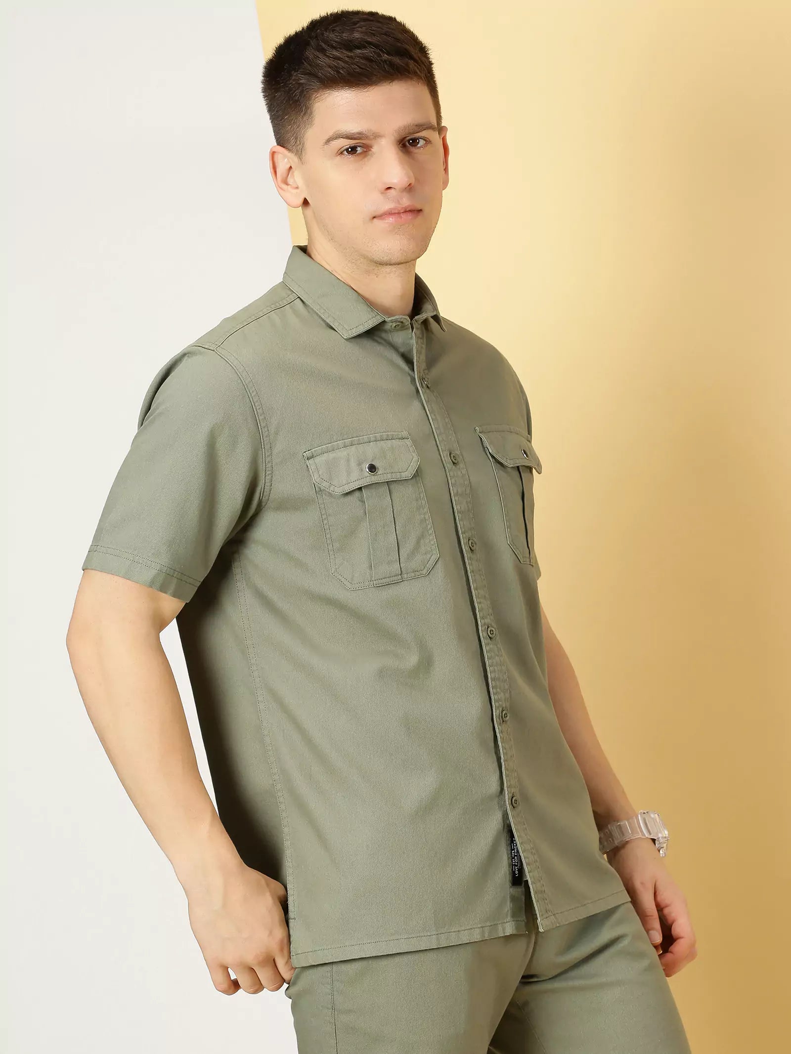 Thomas Scott Men Standard Oversized Twill Weave Pure Cotton Casual Shirt