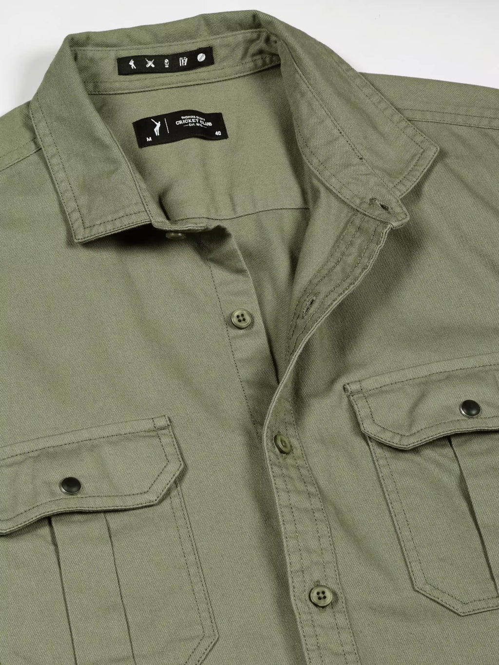 Thomas Scott Men Standard Oversized Twill Weave Pure Cotton Casual Shirt