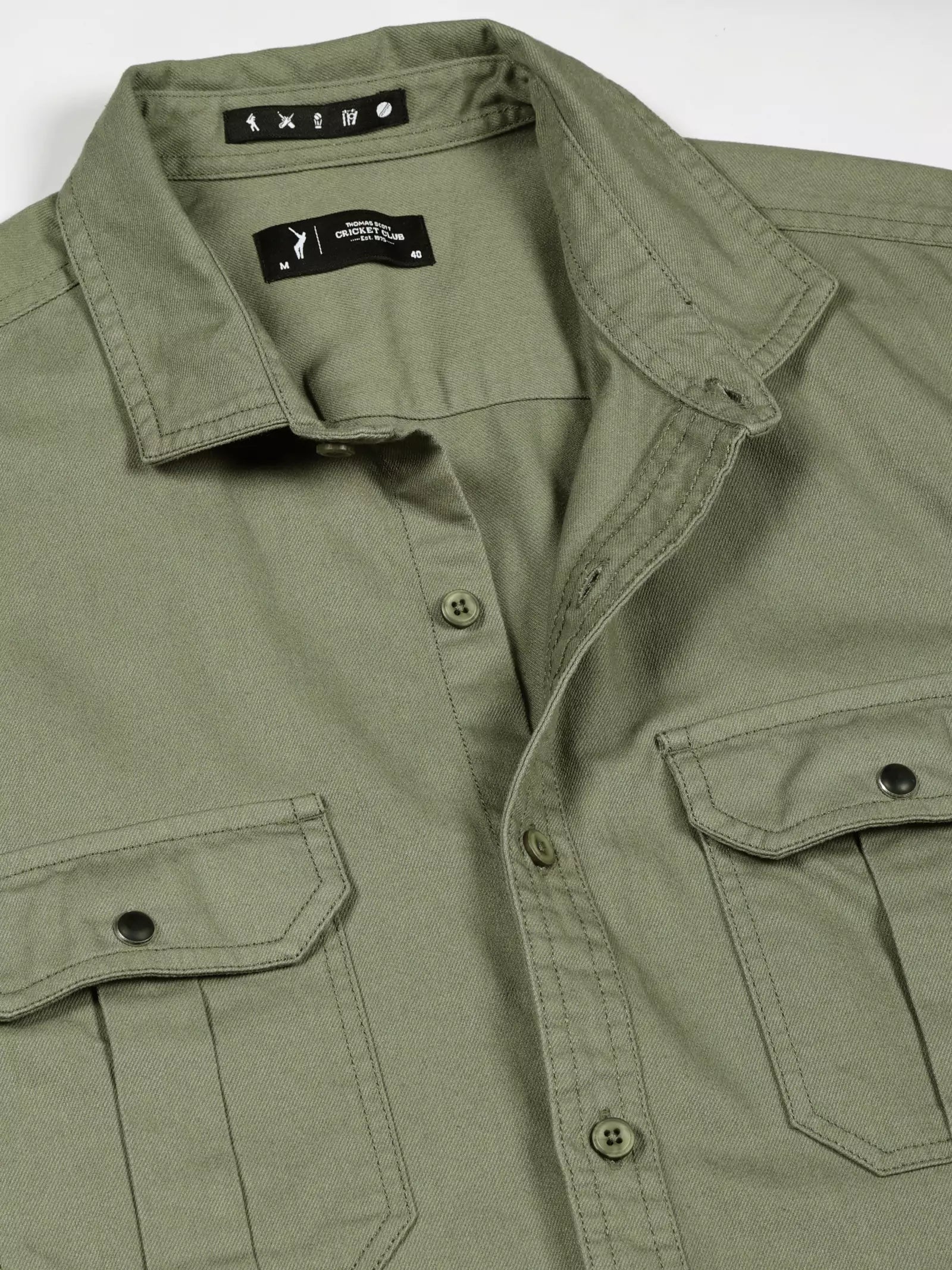 Thomas Scott Men Standard Oversized Twill Weave Pure Cotton Casual Shirt