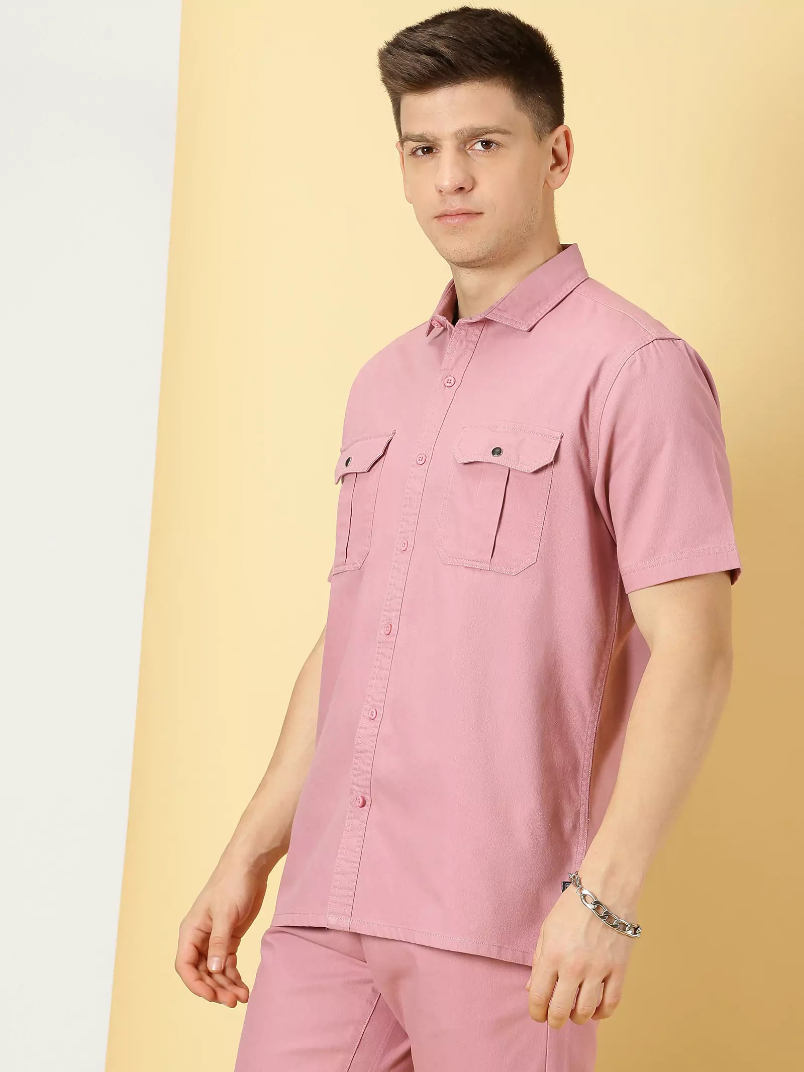 Thomas Scott Men Standard Oversized Twill Weave Pure Cotton Casual Shirt