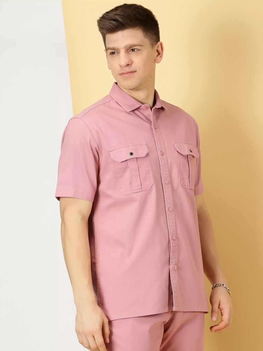 Thomas Scott Men Standard Oversized Twill Weave Pure Cotton Casual Shirt