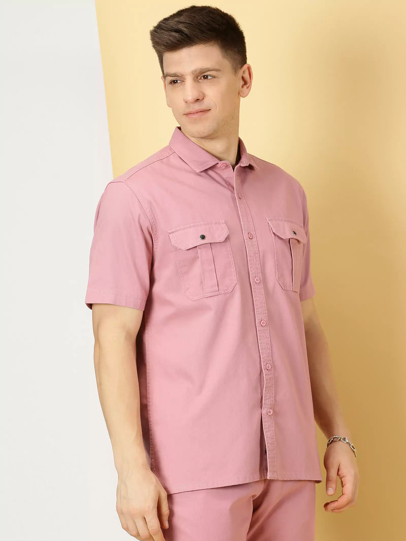 Thomas Scott Men Standard Oversized Twill Weave Pure Cotton Casual Shirt