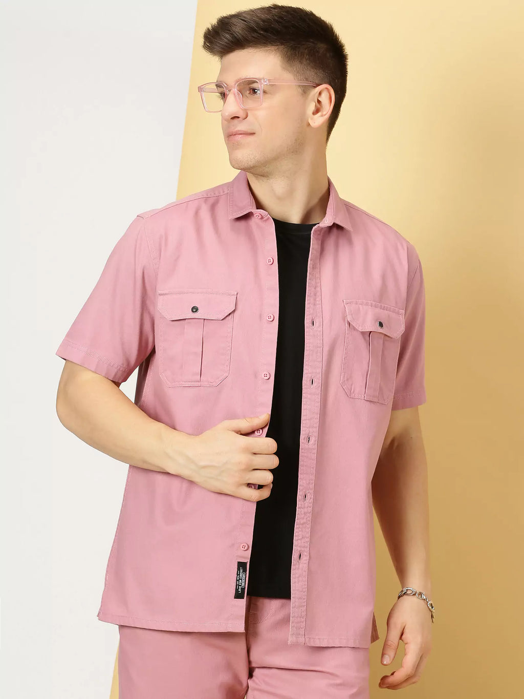 Thomas Scott Men Standard Oversized Twill Weave Pure Cotton Casual Shirt