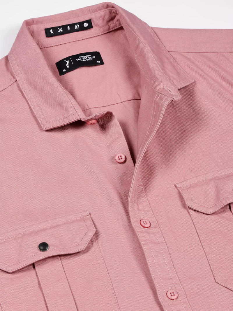 Thomas Scott Men Standard Oversized Twill Weave Pure Cotton Casual Shirt
