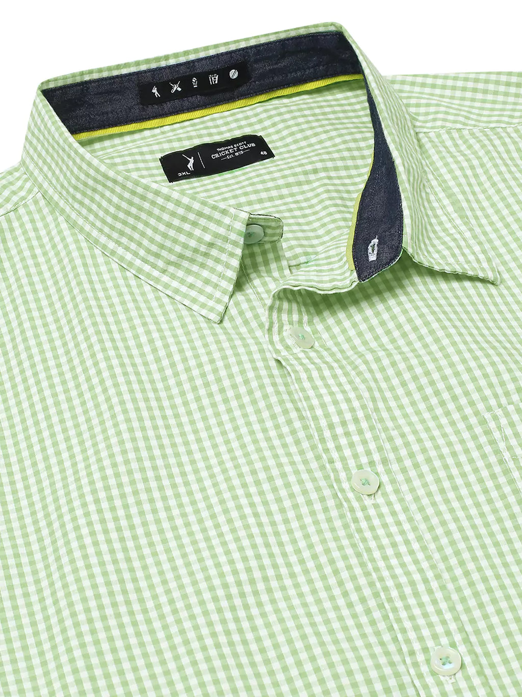 Thomas Scott Men Plus Size Standard Micro Checked Cotton Casual Shirt