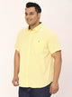 Yellow Plus Size Standard Micro Checked Cotton Casual Shirt For Men