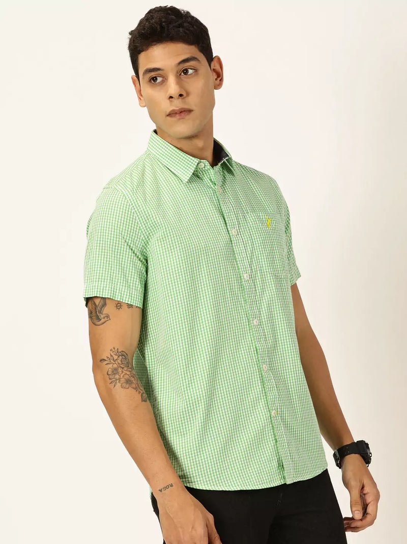 Thomas Scott Men Standard Slim Fit Checked Pure Cotton Casual Shirt