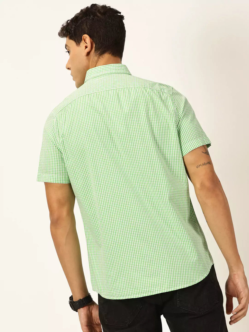 Thomas Scott Men Standard Slim Fit Checked Pure Cotton Casual Shirt