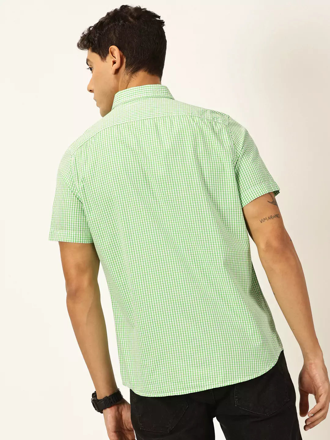 Thomas Scott Men Standard Slim Fit Checked Pure Cotton Casual Shirt