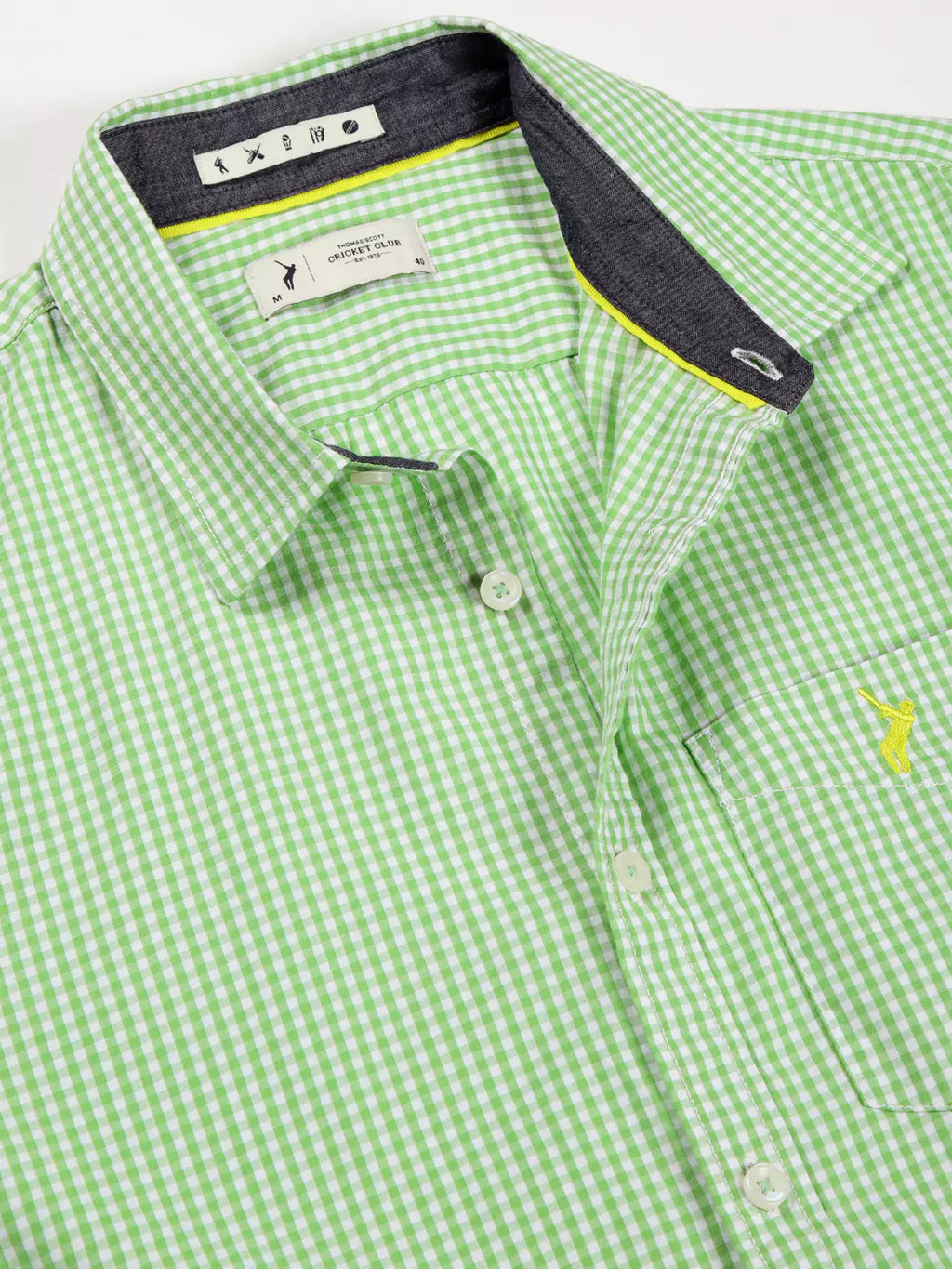 Thomas Scott Men Standard Slim Fit Checked Pure Cotton Casual Shirt