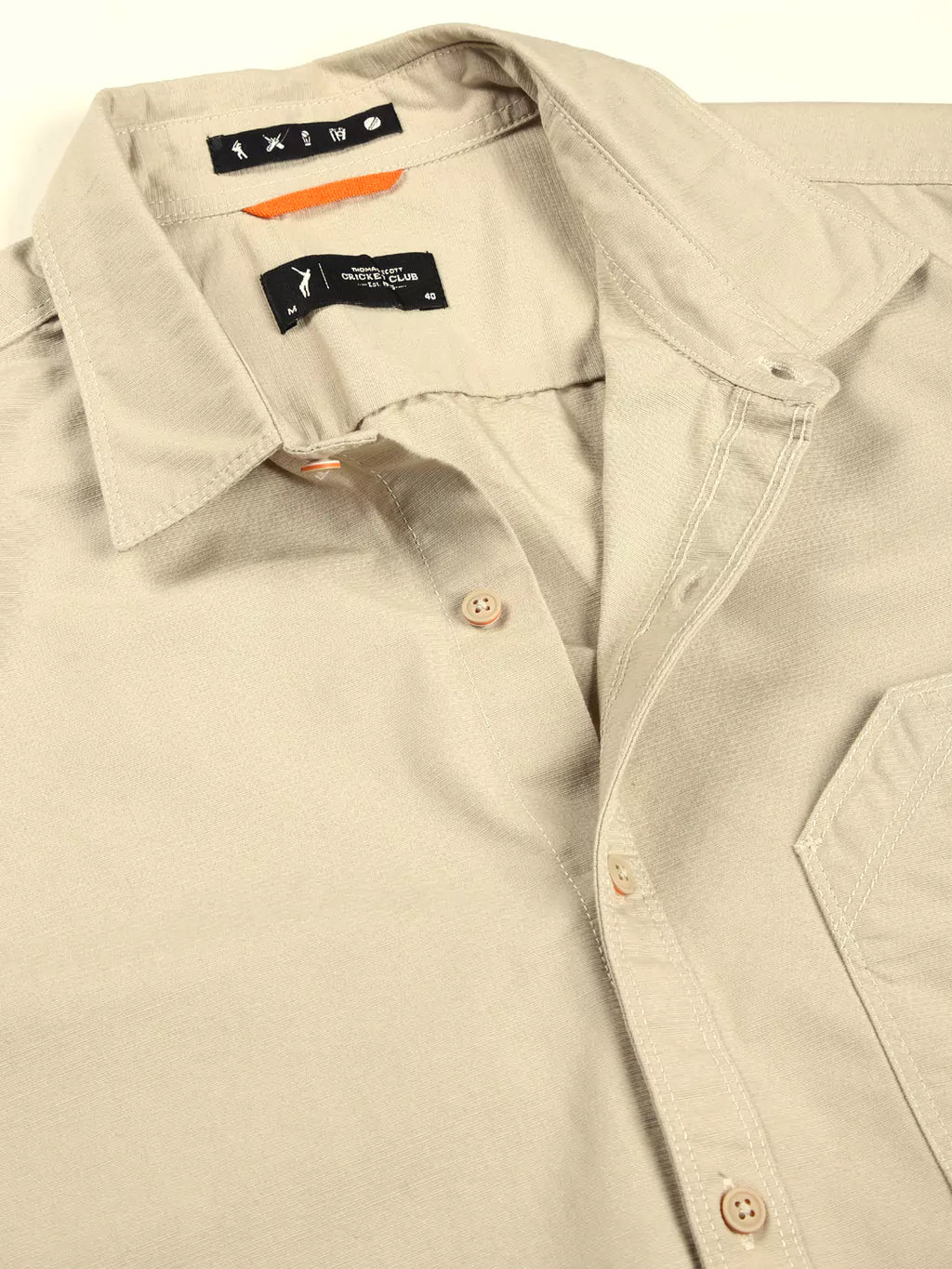 Thomas Scott Men Premium Cutaway Collar Solid Cotton Slim Fit Casual Shirt