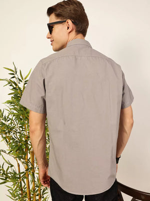 Thomas Scott Men Premium Cutaway Collar Solid Cotton Slim Fit Casual Shirt