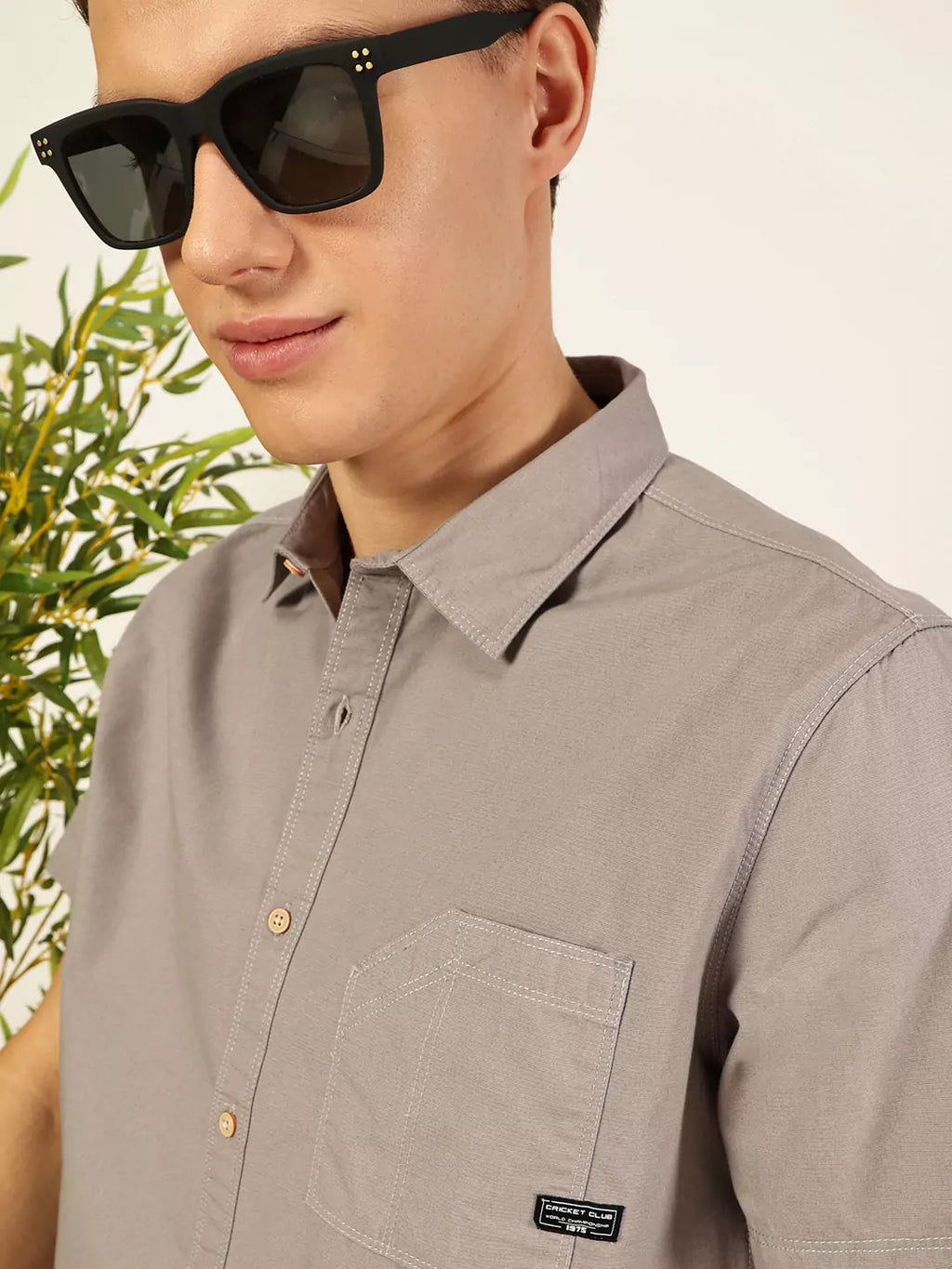 Thomas Scott Men Premium Cutaway Collar Solid Cotton Slim Fit Casual Shirt