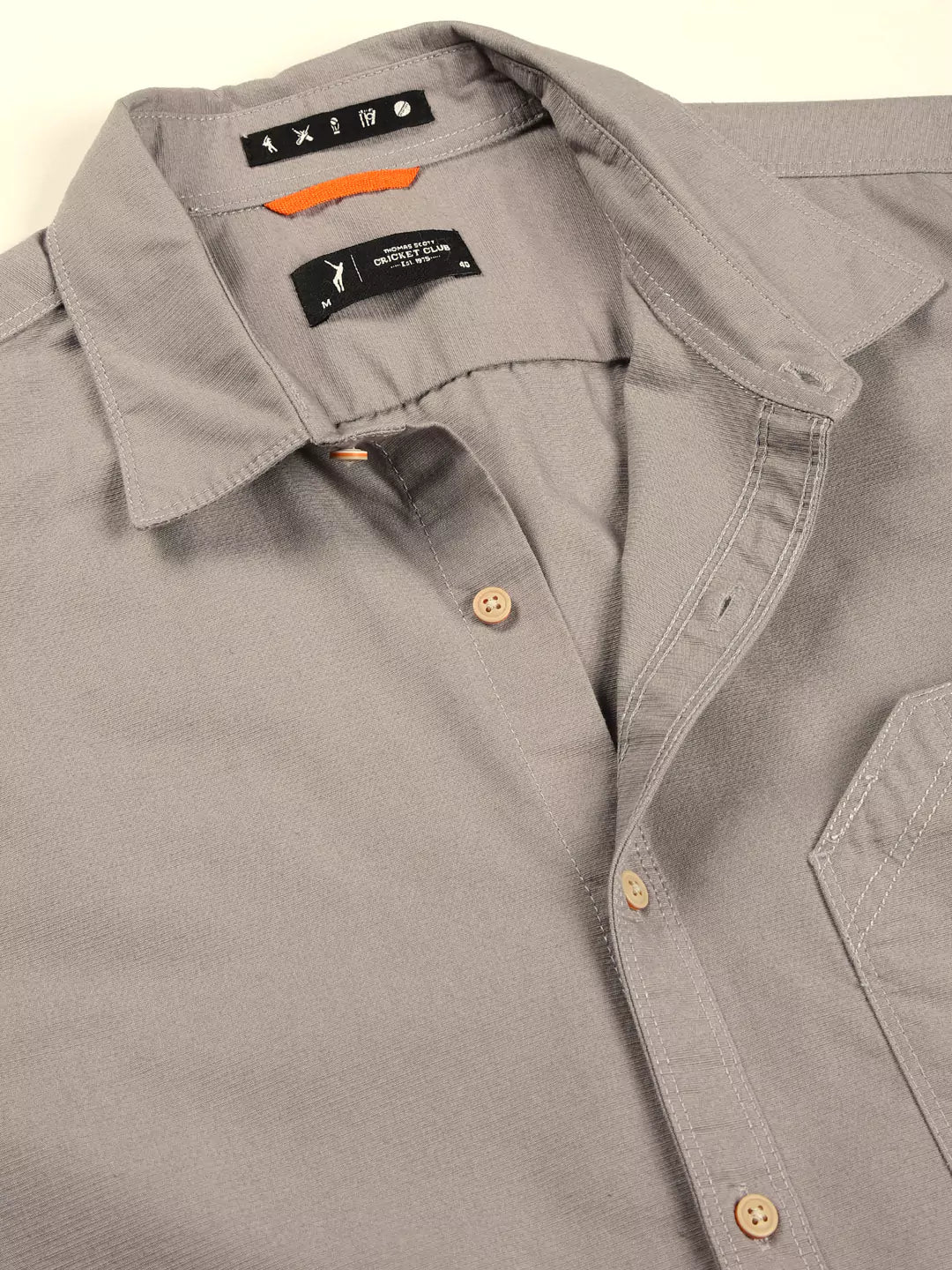 Thomas Scott Men Premium Cutaway Collar Solid Cotton Slim Fit Casual Shirt
