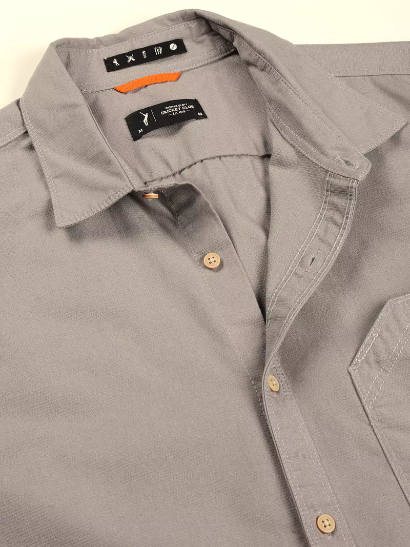 Thomas Scott Men Premium Cutaway Collar Solid Cotton Slim Fit Casual Shirt