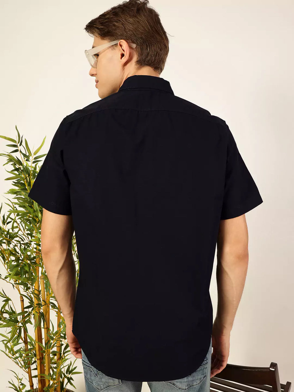 Thomas Scott Men Premium Cutaway Collar Solid Cotton Slim Fit Casual Shirt