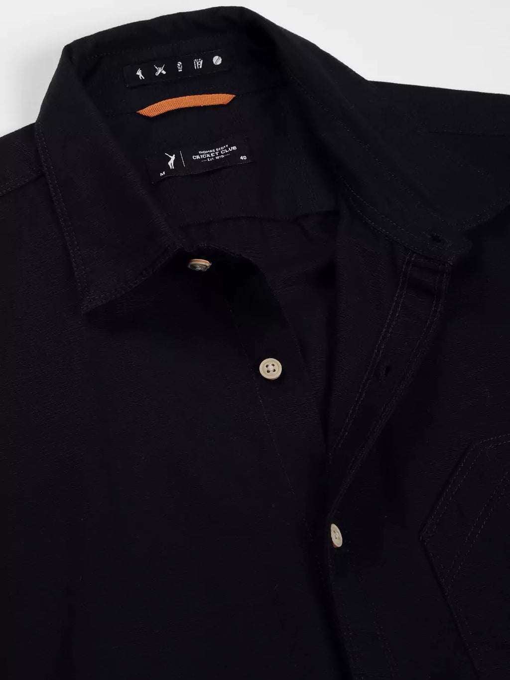 Thomas Scott Men Premium Cutaway Collar Solid Cotton Slim Fit Casual Shirt