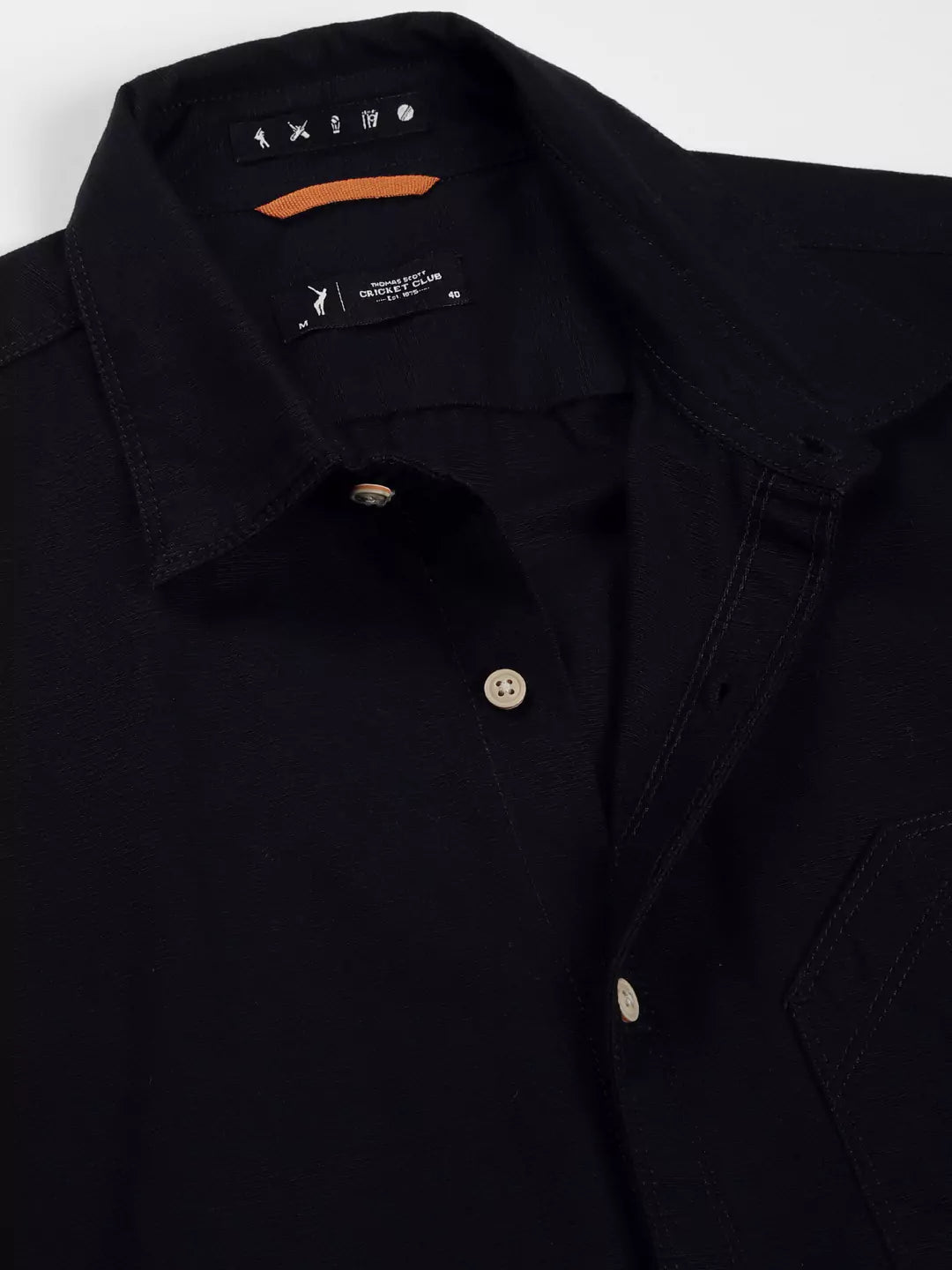 Thomas Scott Men Premium Cutaway Collar Solid Cotton Slim Fit Casual Shirt