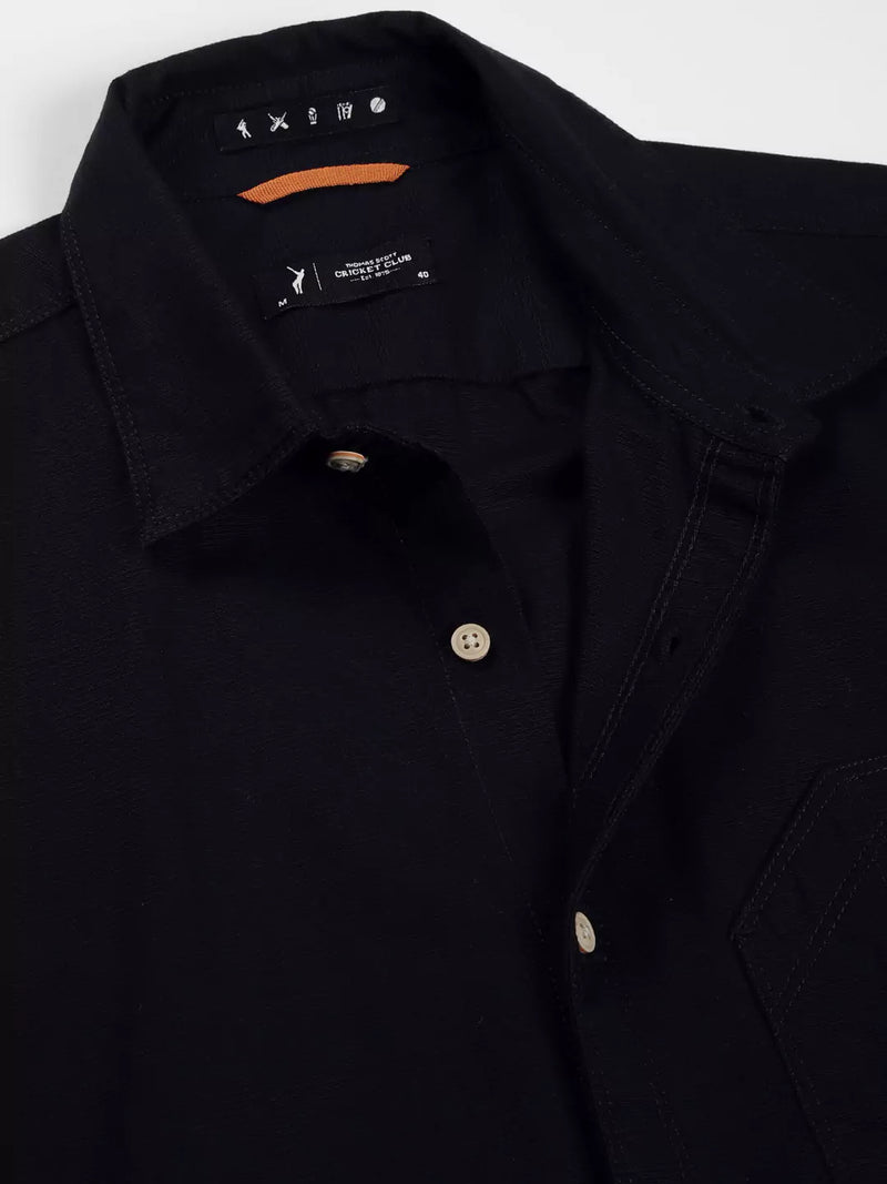 Thomas Scott Men Premium Cutaway Collar Solid Cotton Slim Fit Casual Shirt
