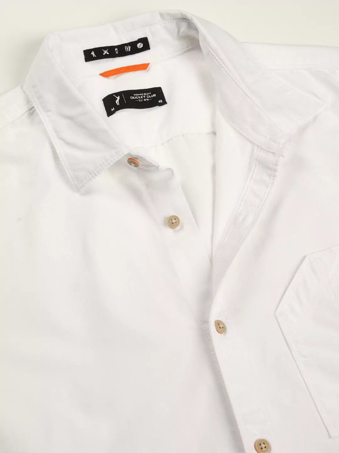 Thomas Scott Men Premium Cutaway Collar Solid Cotton Slim Fit Casual Shirt