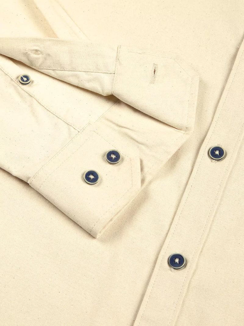 Thomas Scott Men Premium Button-Down Collar Solid Cotton Slim Fit Casual Shirt
