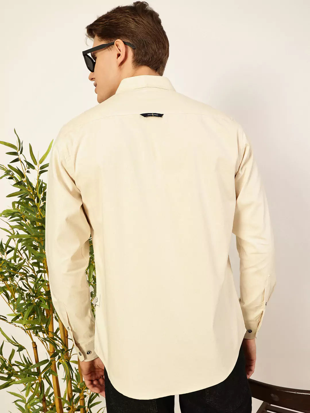 Thomas Scott Men Premium Button-Down Collar Solid Cotton Slim Fit Casual Shirt