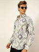 Green Premium Slim Fit Opaque Printed Casual Shirt For Men