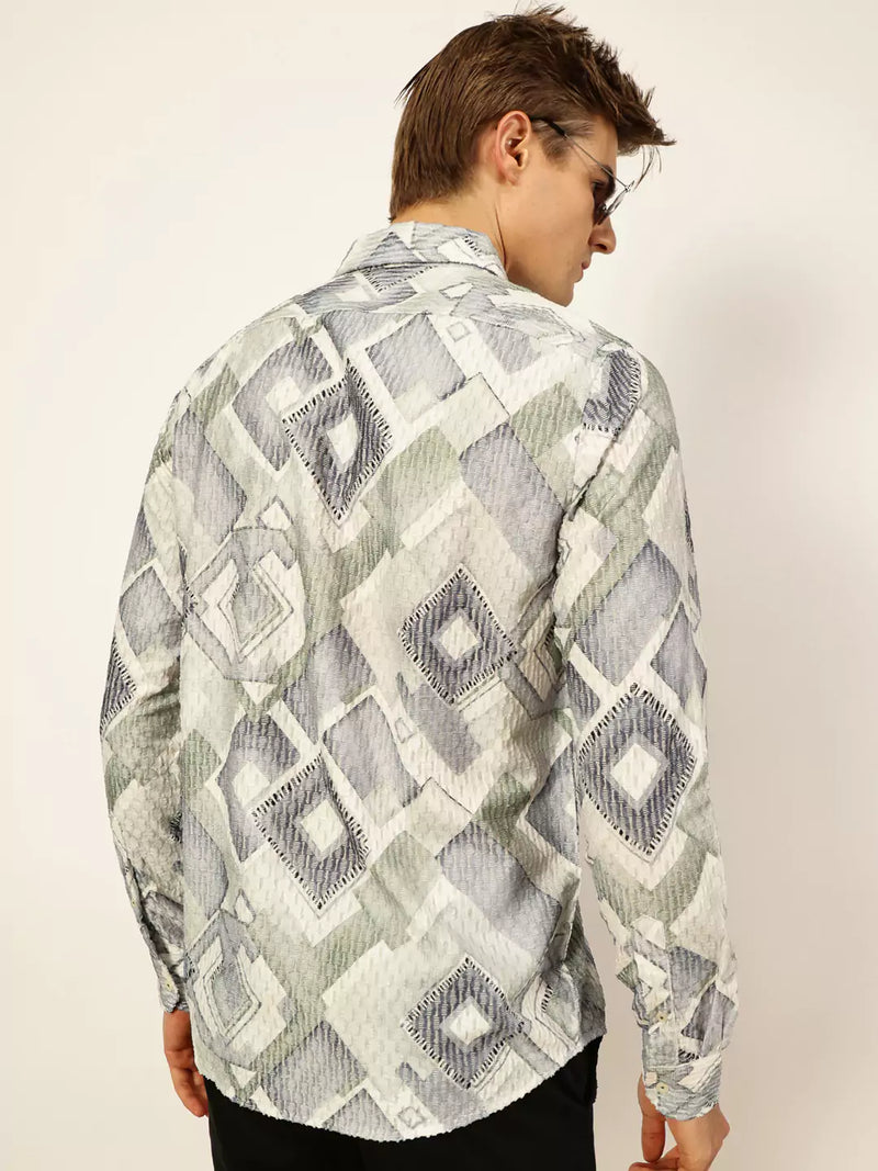 Thomas Scott Men Premium Slim Fit Opaque Printed Casual Shirt