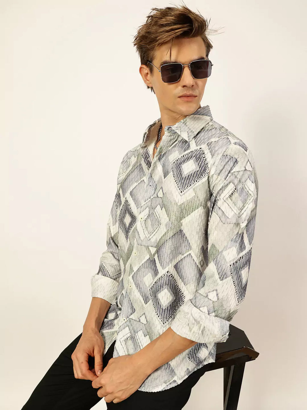 Thomas Scott Men Premium Slim Fit Opaque Printed Casual Shirt