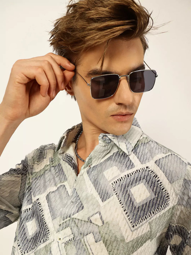 Thomas Scott Men Premium Slim Fit Opaque Printed Casual Shirt