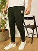 Kombu Green Straight-Fit Mid Rise Solid Joggers For Men