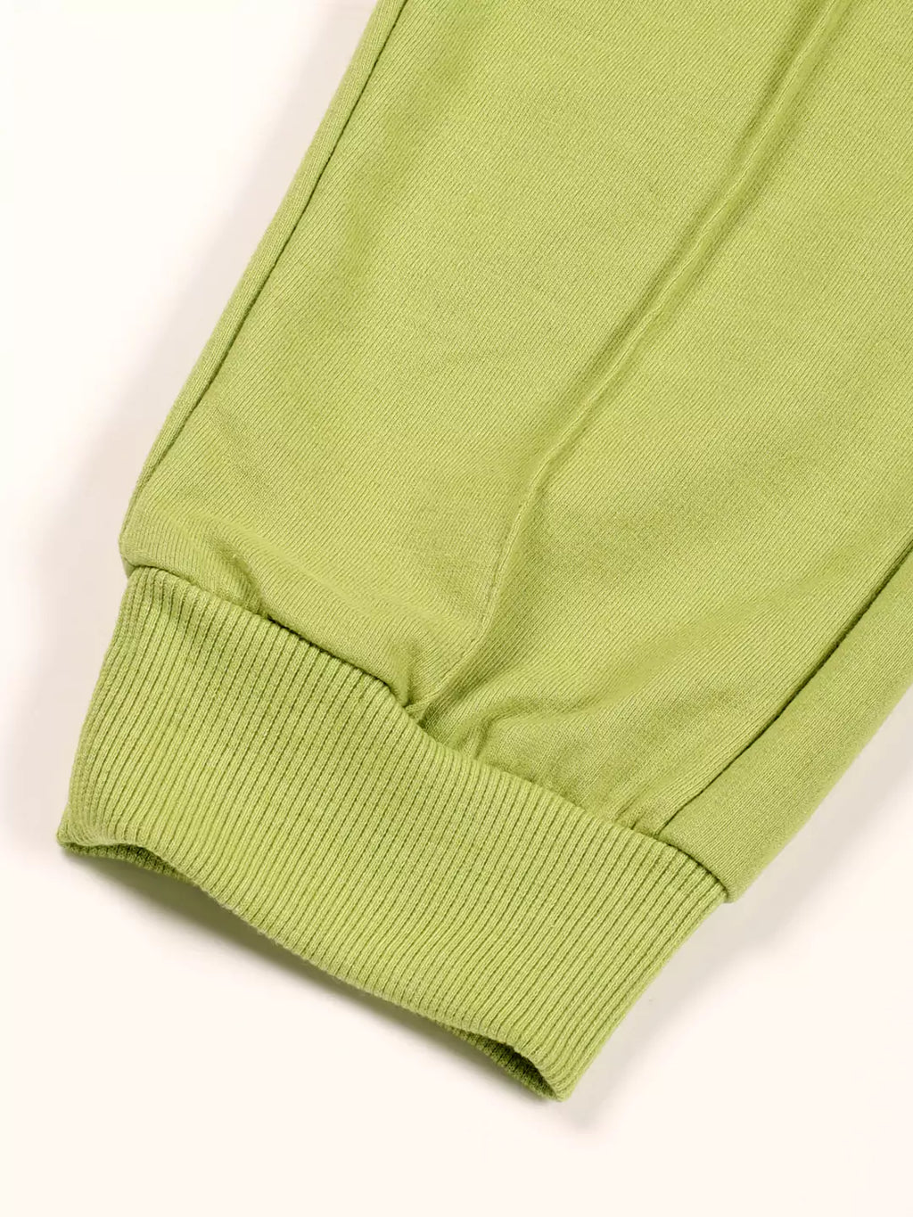 Leaf Green Straight-Fit Mid Rise Solid Joggers For Men