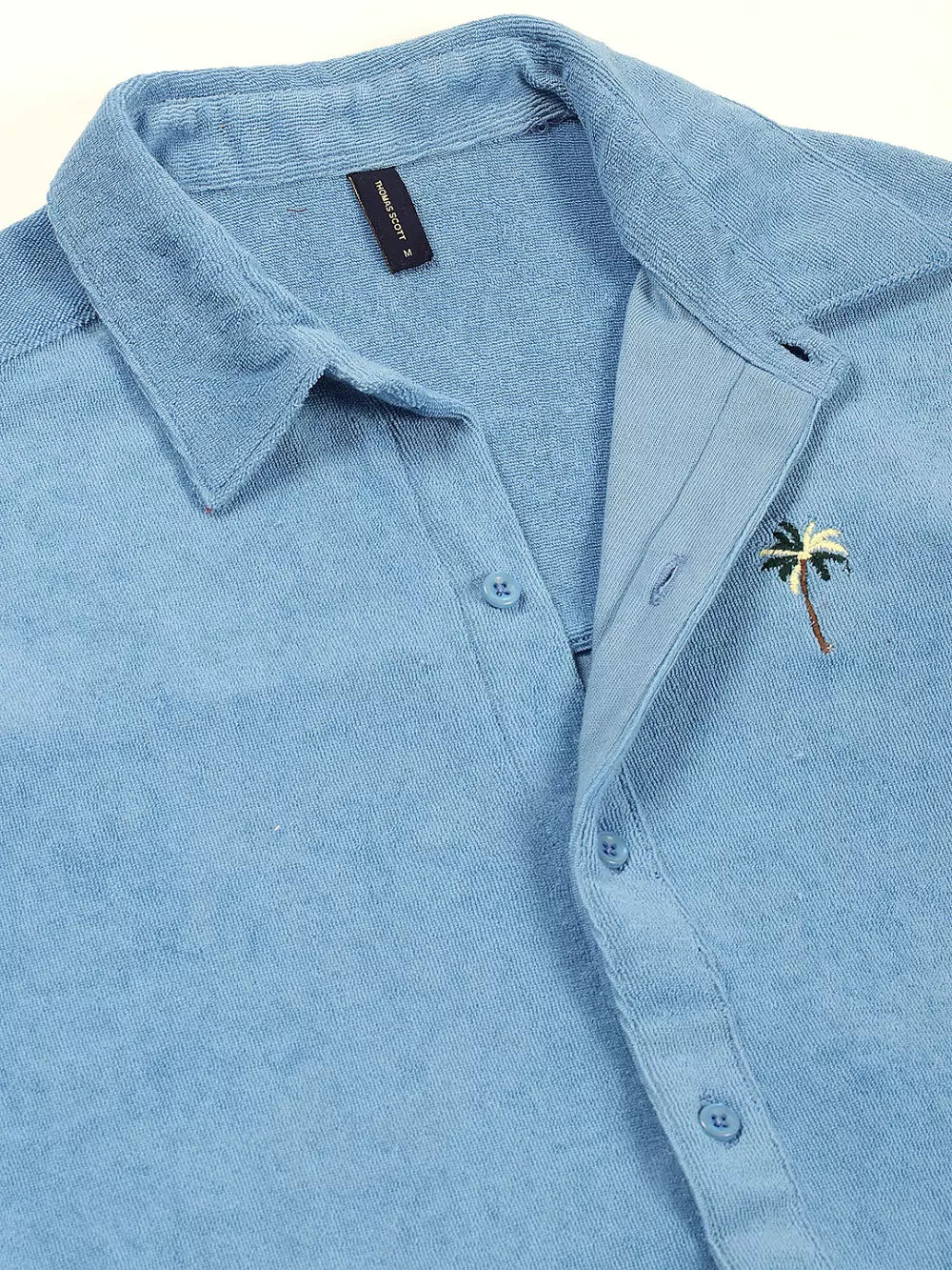 Thomas Scott Men Premium Spread Collar Solid Cotton Relaxed Fit Casual Shirt