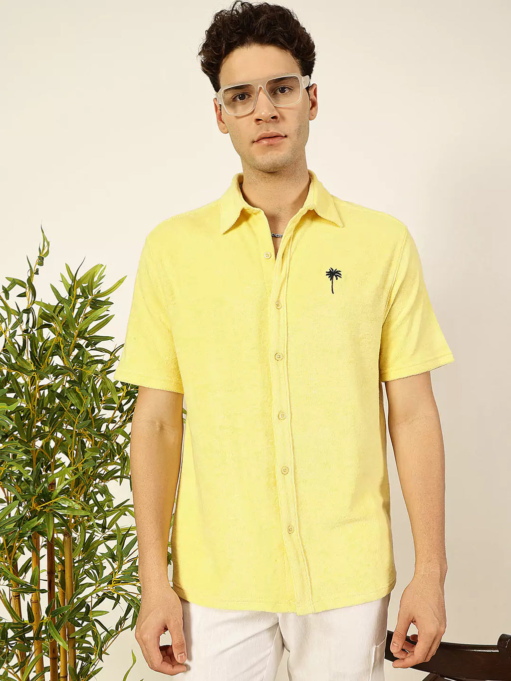 Thomas Scott Men Premium Spread Collar Solid Cotton Relaxed Fit Casual Shirt