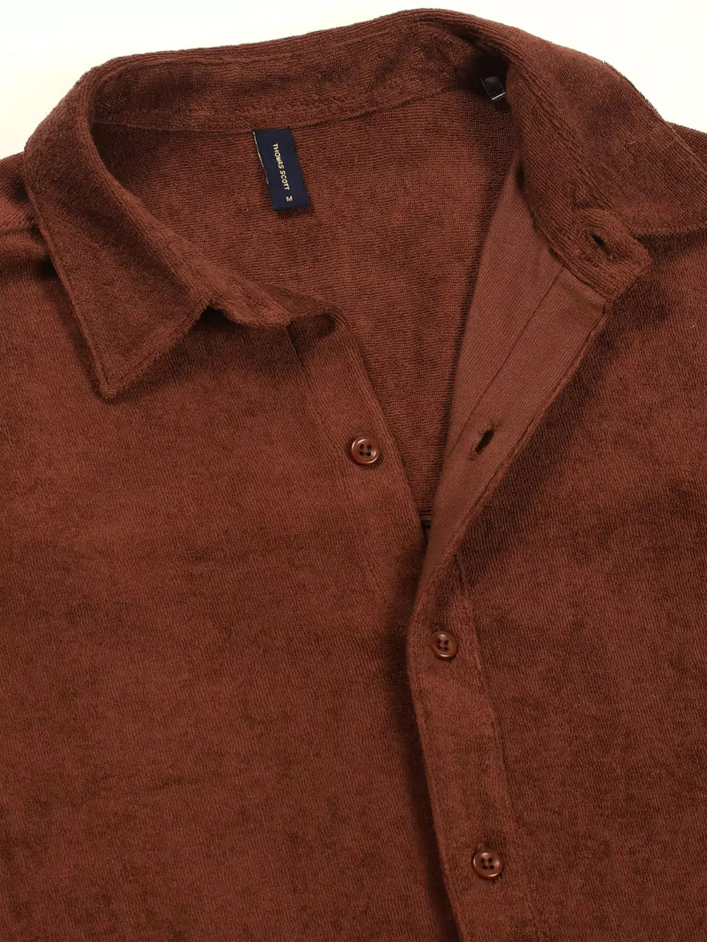 Thomas Scott Men Relaxed Fit Terry Towel Casual Knit Shirt