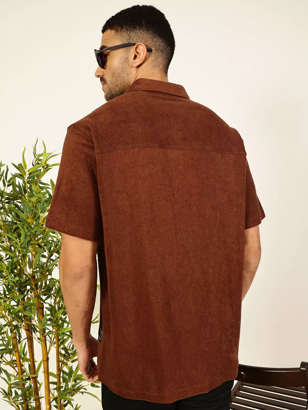 Thomas Scott Men Relaxed Fit Terry Towel Casual Knit Shirt