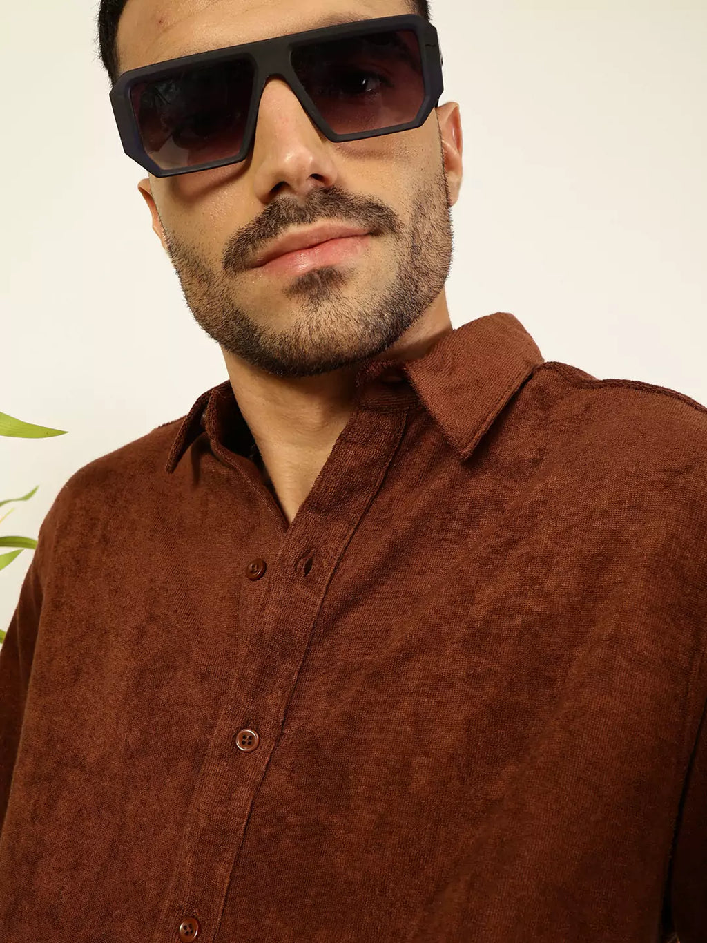 Thomas Scott Men Relaxed Fit Terry Towel Casual Knit Shirt