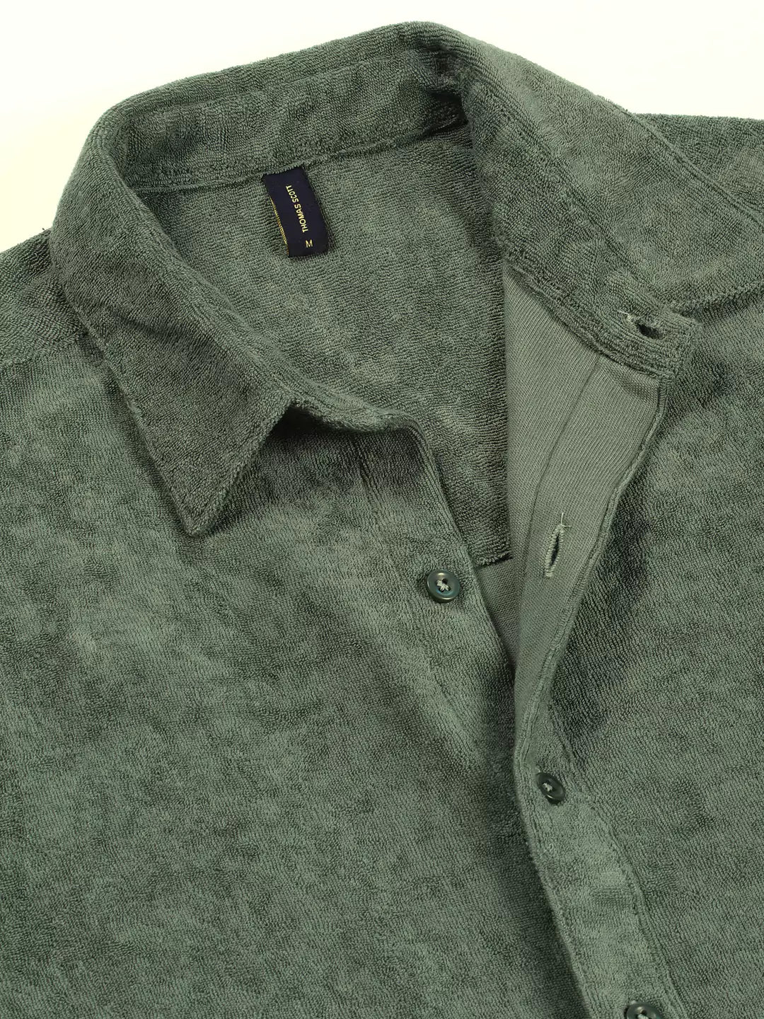 Thomas Scott Men Relaxed Fit Terry Towel Casual Knit Shirt