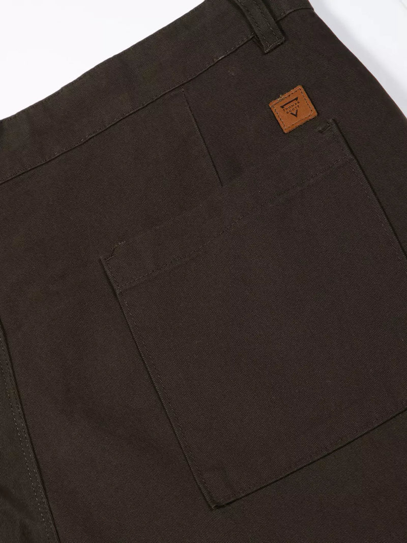 Thomas Scott Men Classic Straight Fit Mid-Rise Pure Cotton Easy Wash Cargos Trousers