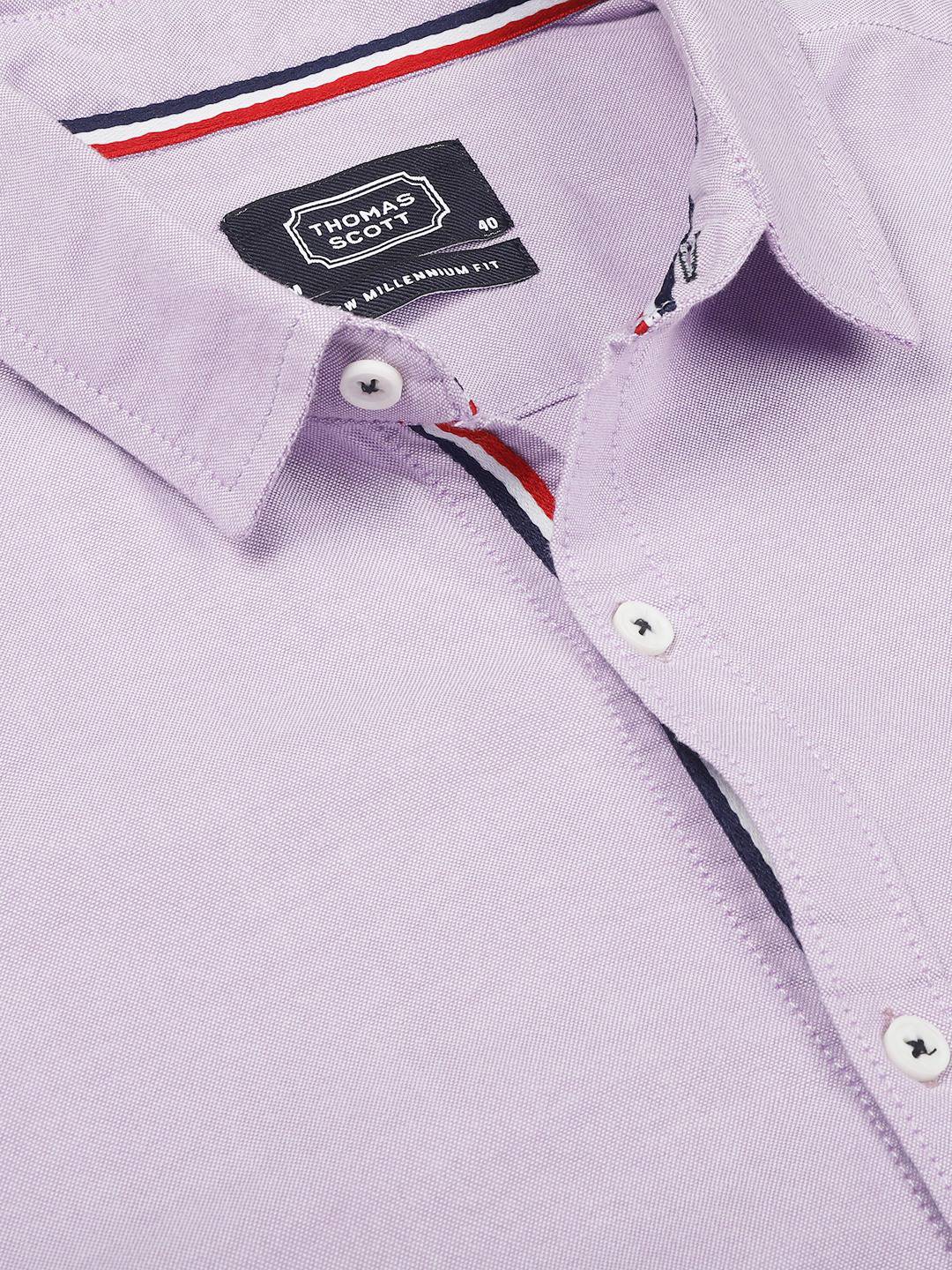 Thomas Scott Men Purple Relaxed Cotton Casual Sustainable Shirt