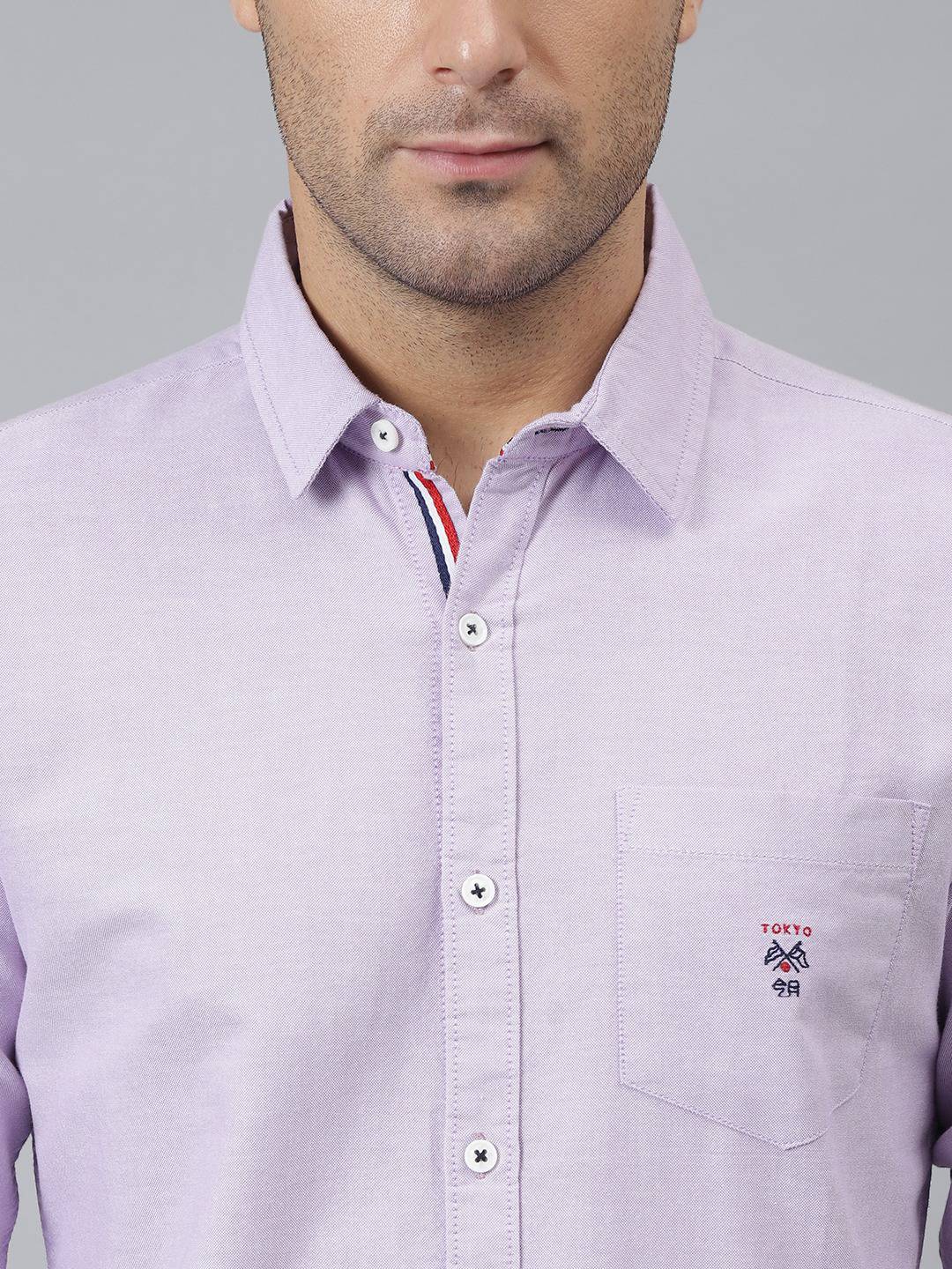 Thomas Scott Men Purple Relaxed Cotton Casual Sustainable Shirt
