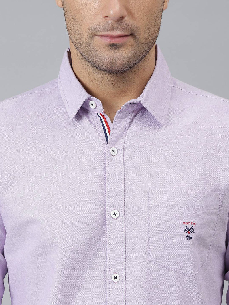 Thomas Scott Men Purple Relaxed Cotton Casual Sustainable Shirt