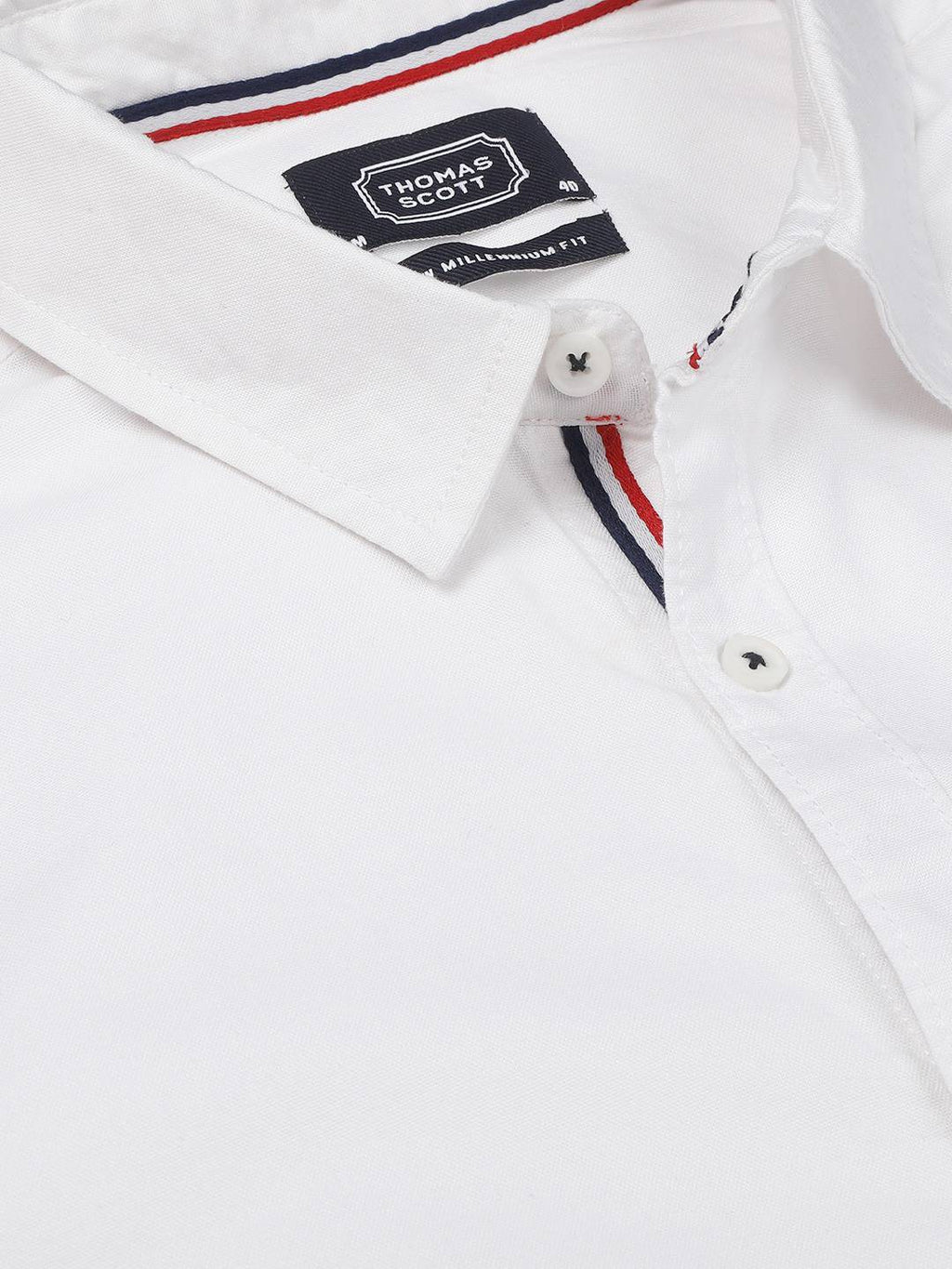 Thomas Scott Men White Relaxed Cotton Casual Sustainable Shirt