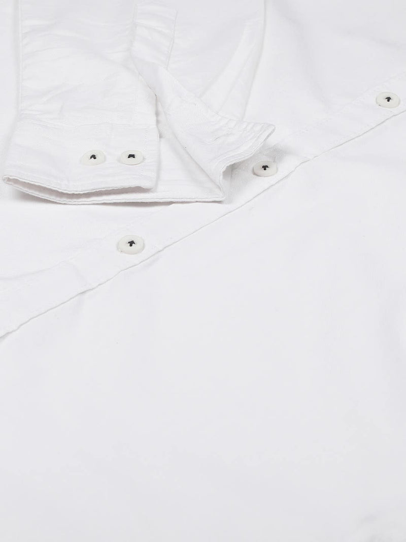 Thomas Scott Men White Relaxed Cotton Casual Sustainable Shirt