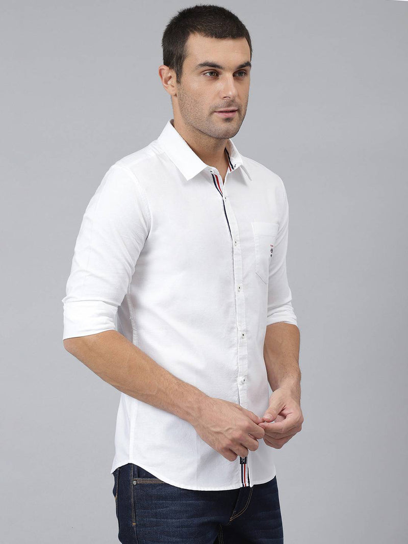 Thomas Scott Men White Relaxed Cotton Casual Sustainable Shirt