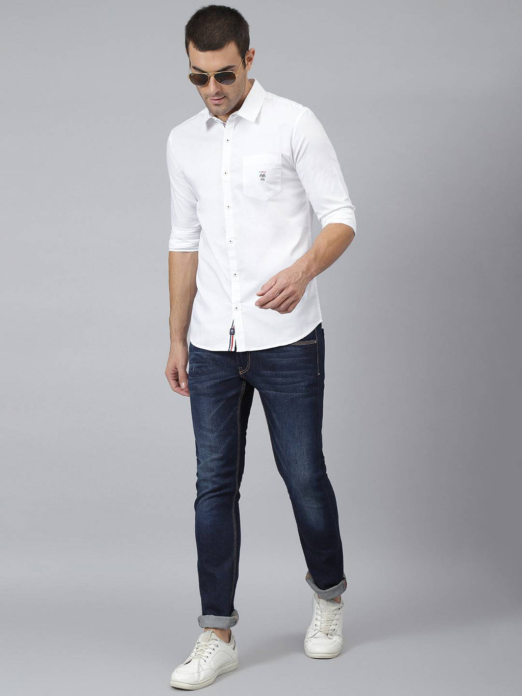 Thomas Scott Men White Relaxed Cotton Casual Sustainable Shirt