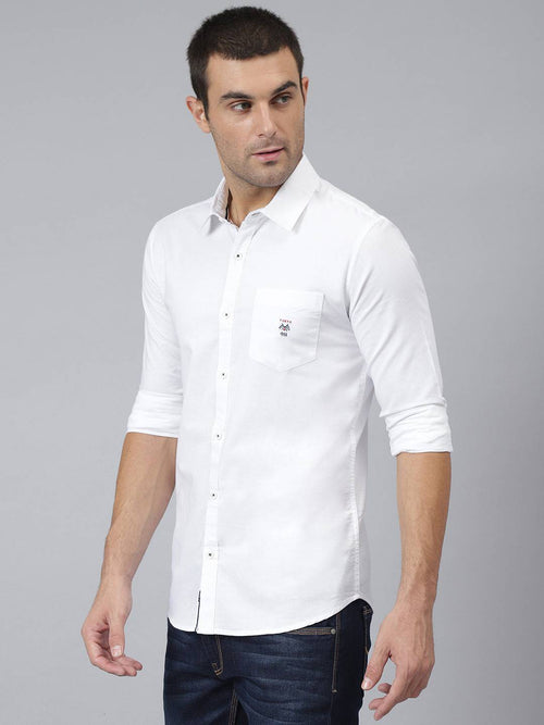Thomas Scott Men White Relaxed Cotton Casual Sustainable Shirt