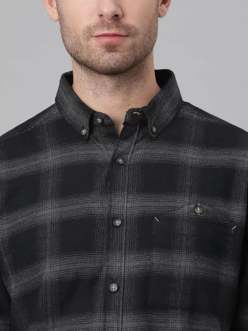 Thomas Scott Men Black Relaxed Tartan Checks Checked Casual Sustainable Shirt