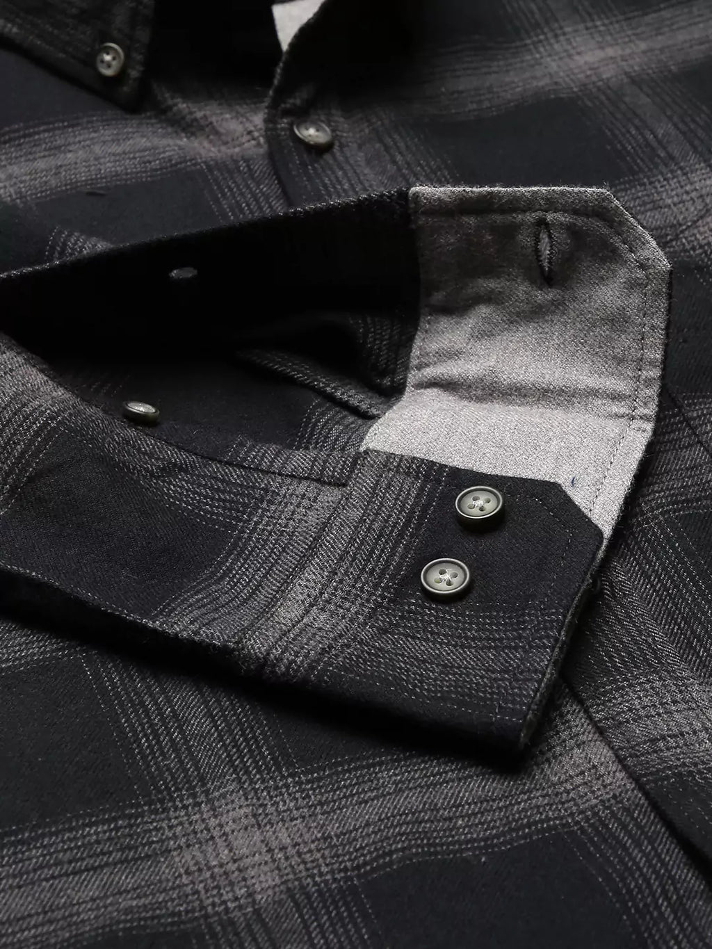 Thomas Scott Men Black Relaxed Tartan Checks Checked Casual Sustainable Shirt